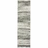 12' Ash And Slate Abstract Runner Rug