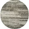 7' Round Ash And Slate Abstract Area Rug