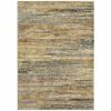 6' X 9' Gold And Green Abstract Area Rug