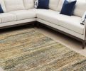 6' X 9' Gold And Green Abstract Area Rug