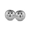 Set of Two Silver Buffed Aluminum Decorative Orb Tabletop Sculpture