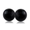 Set of Two 3" Black Aluminum Decorative Orb Tabletop Sculptures