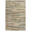 7' X 10' Ivory Sage Abtract Lines Indoor Area Rug