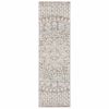 7' Ivory Grey Distressed Oversize Medallion Indoor Runner Rug