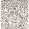 5' X 8' Ivory Grey Distresed Oversize Medallion Indoor Area Rug