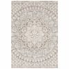 9' X 12' Ivory Grey Distresed Oversize Medallion Indoor Area Rug