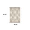 3' X 6' Ivory Gray Abstract Ikat Indoor Area Rug