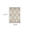 6' X 9' Ivory Gray Abstract Ikat Indoor Area Rug