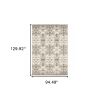 7' X 10' Ivory Gray Abstract Ikat Indoor Area Rug