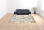 9' X 12' Ivory Gray Abstract Ikat Indoor Area Rug