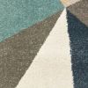 7' X 10' Blue Green Beige Retro Wedge Indoor Area Rug