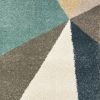 7' X 10' Blue Green Beige Retro Wedge Indoor Area Rug