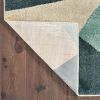 9' X 12' Blue Green Beige Retro Wedge Indoor Indoor Area Rug