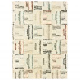 9' X 12' Ivory Multi Neutral Tone Scratch Indoor Area Rug