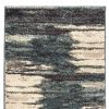 8' Ivory Blue Gray Abstract Layers Indoor Runner Rug