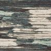 6' X 9' Ivory Blue Gray Abstract Layers Indoor Area Rug