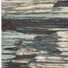 9' X 12' Ivory Blue Gray Abstract Layers Indoor Area Rug