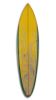 76" X 18" X 1" Distressed And Rustic Yellow Surfboard Wood Panel Wall Art