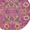 5' Fuchsia Round Floral Power Loom Area Rug