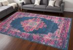 7' X 10' Blue Power Loom Area Rug