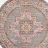 4' Gray Round Power Loom Area Rug