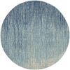 8' Blue and Ivory Abstract Power Loom Round Rug