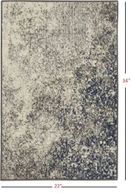 2' X 3' Gray And Ivory Abstract Power Loom Area Rug