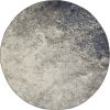 4' Gray And Ivory Round Abstract Power Loom Area Rug