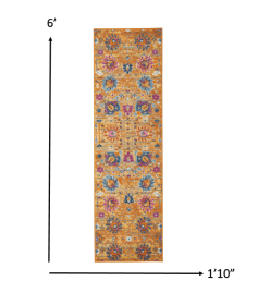 6' Sunset Floral Power Loom Runner Rug