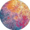 4' Sunset Round Abstract Power Loom Area Rug