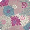 8' Gray Round Floral Dhurrie Area Rug