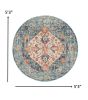 5' Blue And Ivory Round Power Loom Area Rug