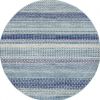 5' Navy Blue Round Southwestern Power Loom Area Rug