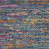 2' X 3' Blue And Orange Abstract Power Loom Area Rug