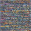 2' X 3' Blue And Orange Abstract Power Loom Area Rug