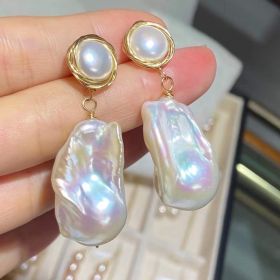 Cloud Light Baroque Pearl Earrings