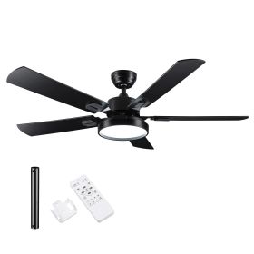 52 Inch 5 blades Ceiling Fan With Dimmable LED Light And Remote Control