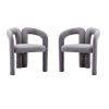 COOLMORE Contemporary Designed Velvet Fabric Upholstered Accent/Dining Chair /Barrel Side Chairs Kitchen Armchair for Living Room set of 2 (Gray Velve