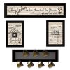 Kitchen Print (33x8) & Mug Rack(Horizonal) 27x8x3, Black Frame