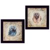 "Wonder Years - Owls" 2-Piece Vignette By Britt Hallowell, Ready to Hang Framed Print, Black Frame