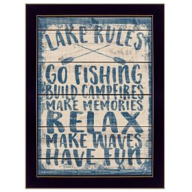 "Lake Rules" by Misty Michelle, Ready to Hang Framed Print, Black Frame