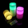 3Pcs Flameless Candles Votive Candles Wireless Battery Operated LED Flickering Candles w/Remote