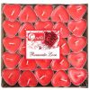 50Packs Heart Shaped Tealight Candles(25 x 2 layers),Romantic Love Unscented Tea Lights Candles