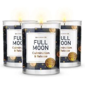 Magnificent 101 3 Full Moon Aromatherapy Candles 10.5 oz  42hr Burn 100% Soy Wax, Herbs