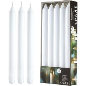 Rambue 9.5" White Candlesticks, Set of 10 White Taper Candles for Home Decoration, 8 Hrs Burn Time