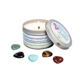 Healing Hearts Soy Candle w/Feng-Shui Keepsake Stone (Embed)Healing Hearts Pet Memorial Candle B