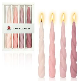 7.4 Inche Spiral Taper Candles Unscented Handmade Candles, Handmade Candlesticks set of 4