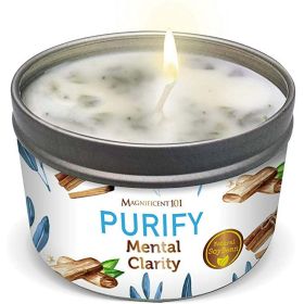 Magnificent 101 Purify 6oz Natural Soy Aromatherapy Clarity Candle w/Sage, Palo Santo, Sandalwood