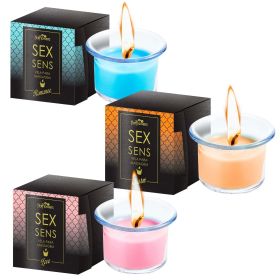 Beeswax Body Scented Massage Candle, Low Heat Oil Warmer, Skin Safe Moisturize, Set of 3 (Mix)