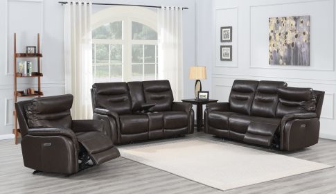 Fortuna - 3 Piece Dual Power Reclining Set - Coffee